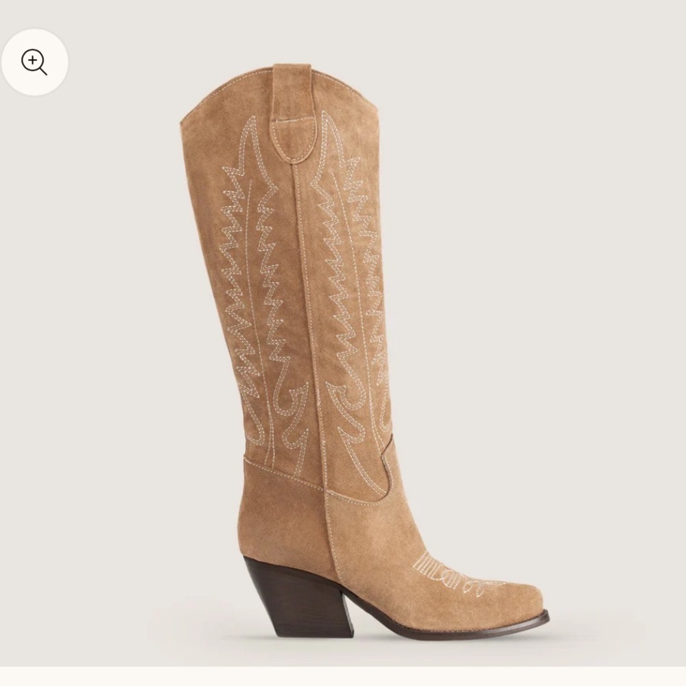 KALI shoes women’s Tan Suede western Boots sz 38 preloved like new - Picture 3 of 16